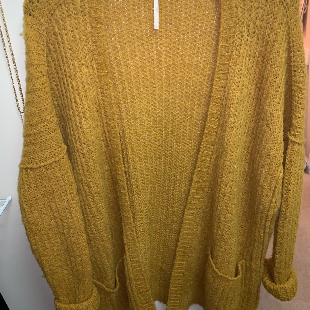 Free people yellow cardigan